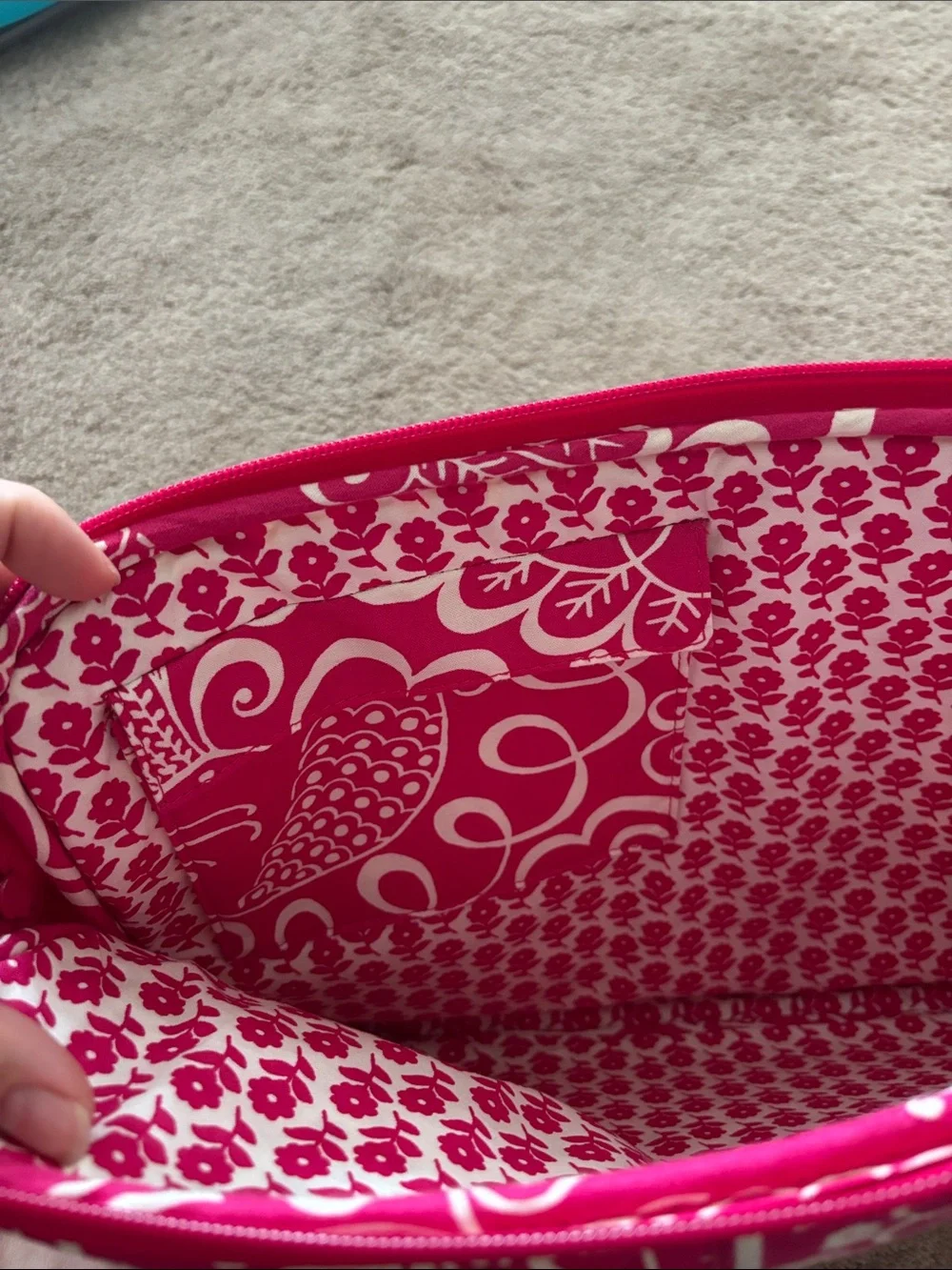 Vera Bradley Pink & White Quilted 17